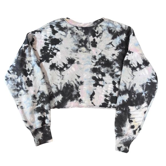Womens Hollister Alaska U.S. Blue Tie-Dye Cropped Crew Neck Sweatshirt S - Picture 3 of 7
